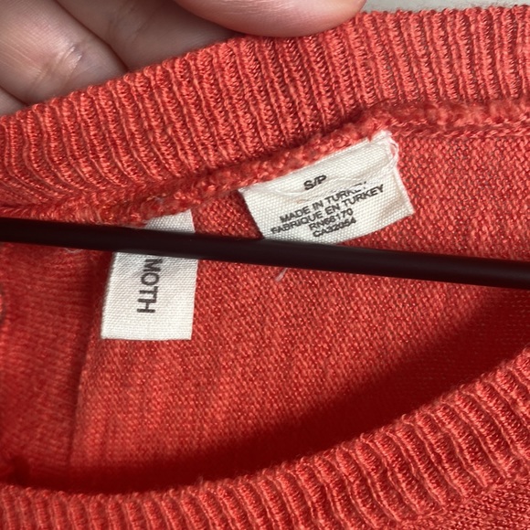 Anthropologie Moth Orange Button Back Knit Top - Picture 4 of 7